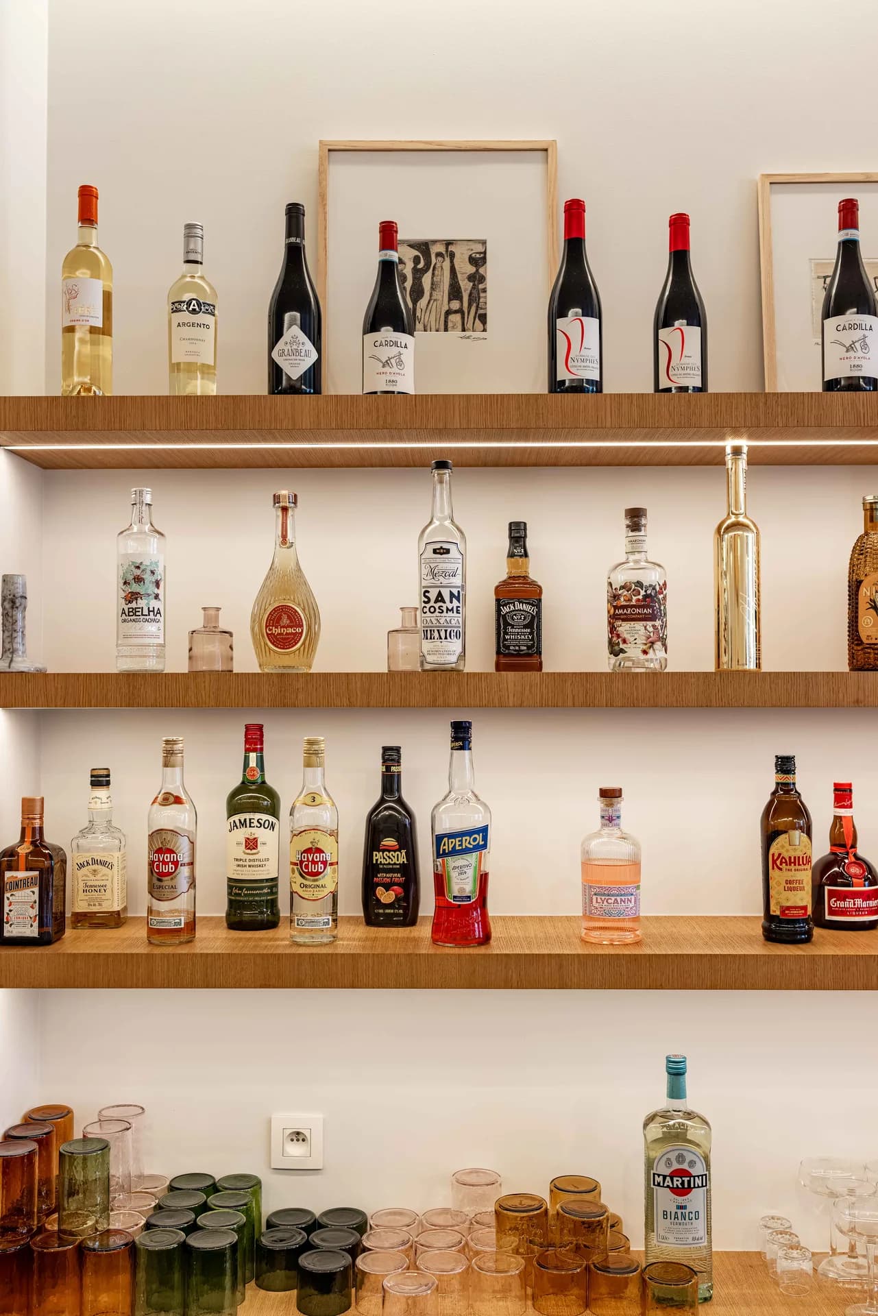 Martine bar bottle display.