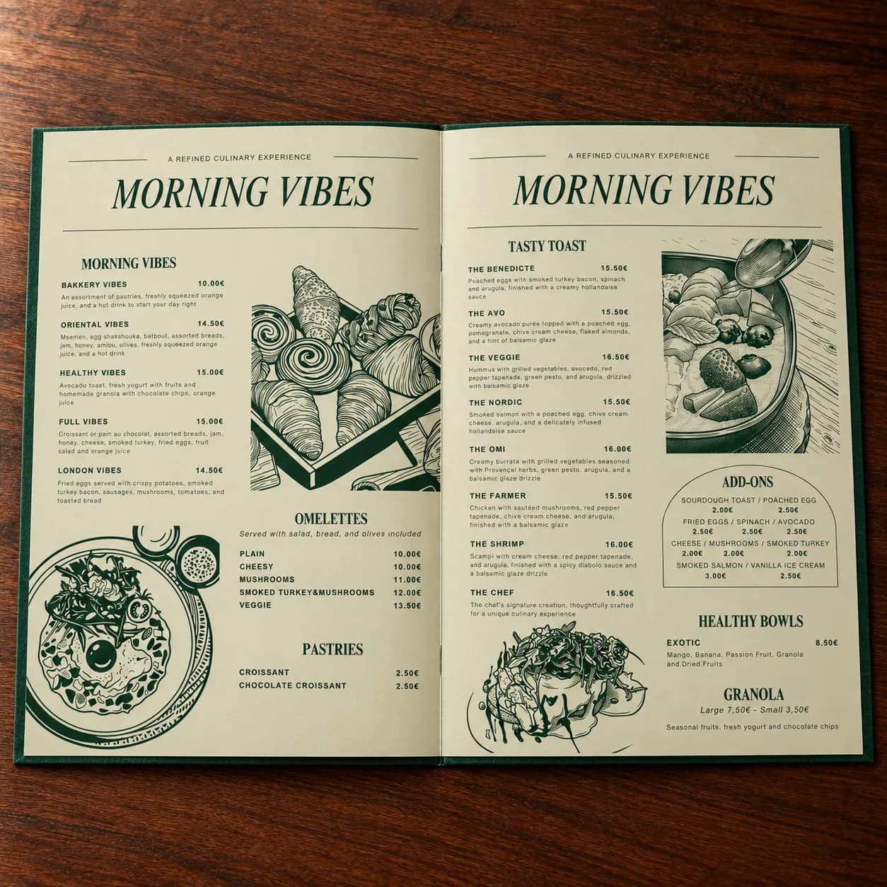 OMI morning menu open.