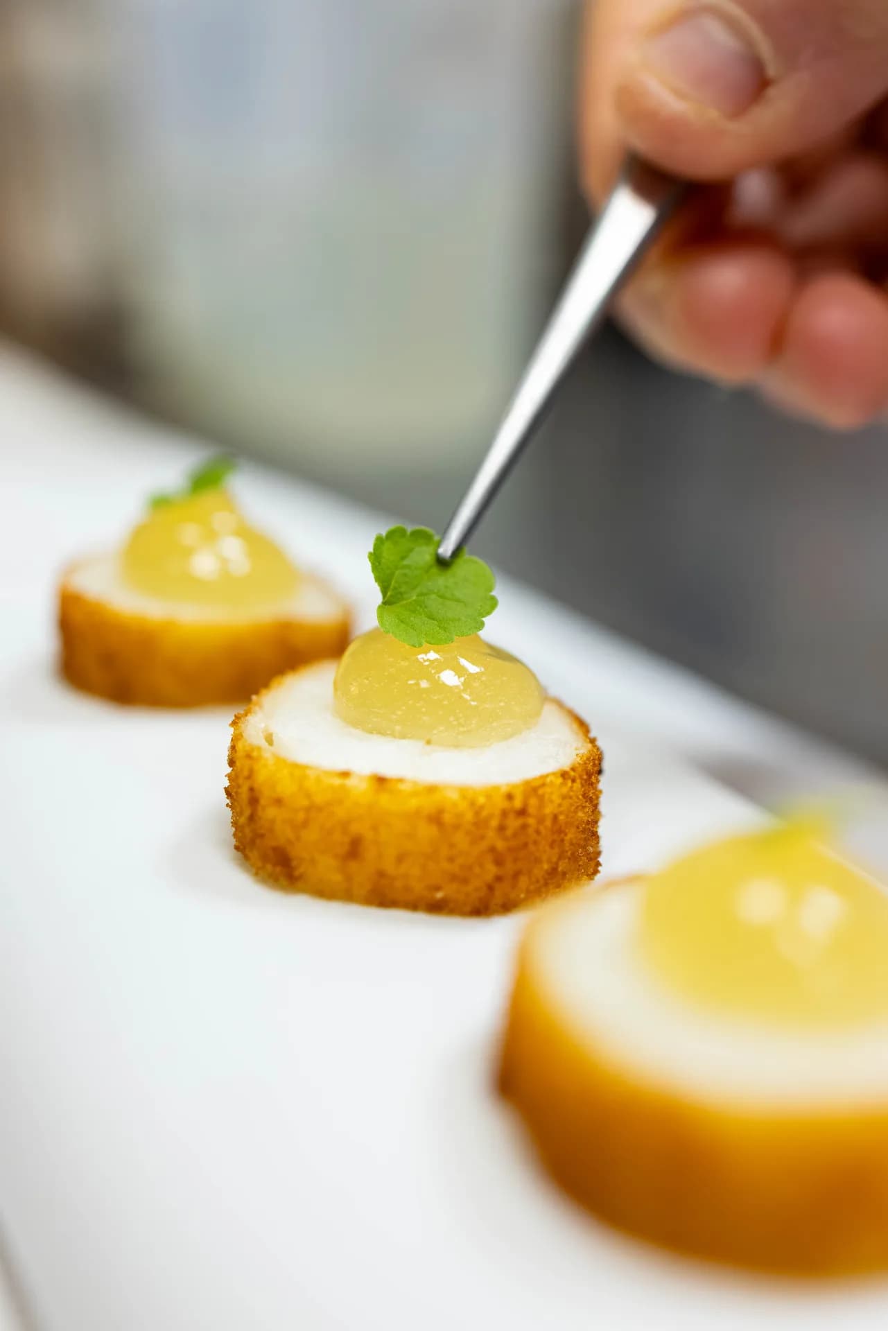 Uma citrus dessert garnish.