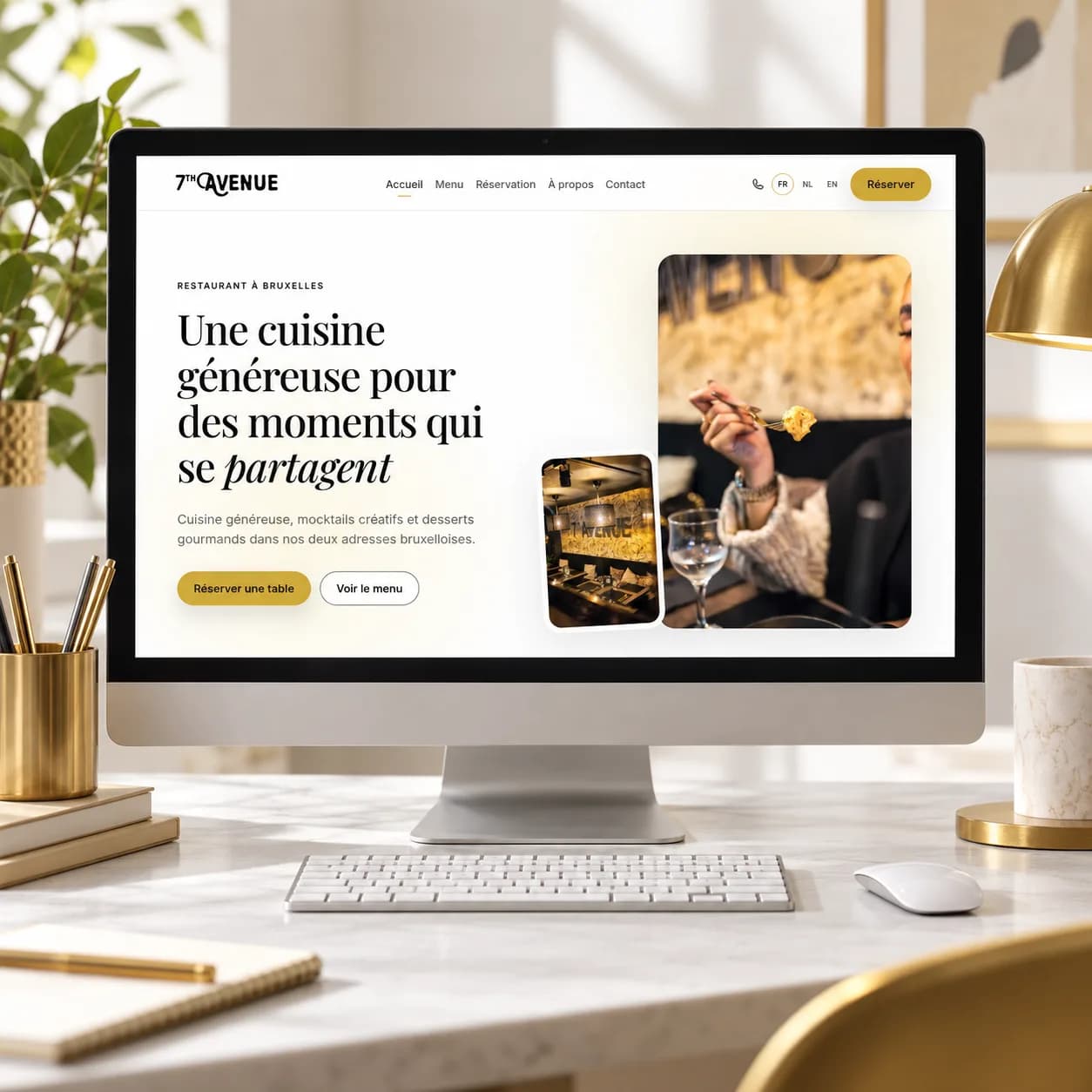 7th Avenue desktop website mockup.