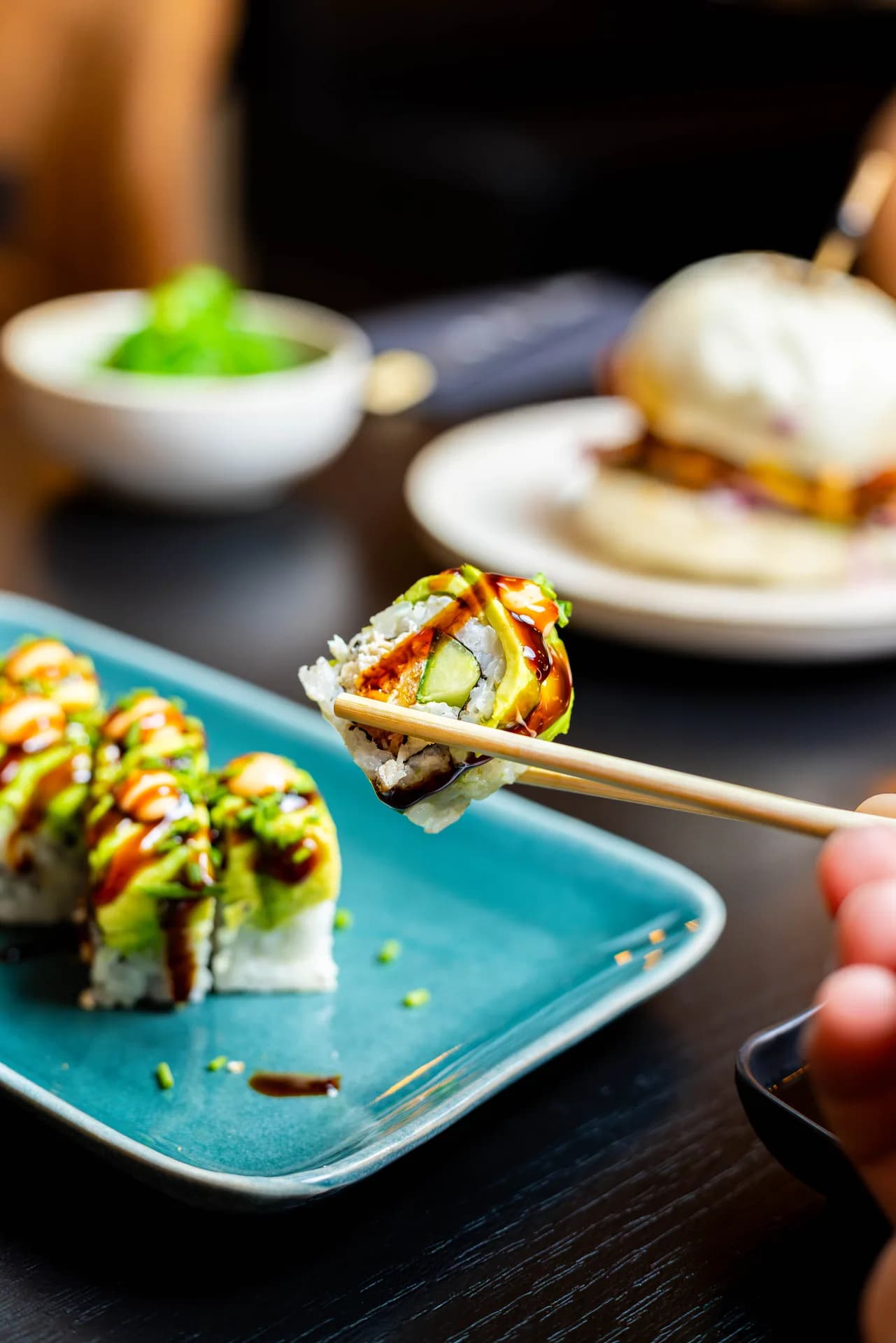 Bombo sushi roll chopsticks.