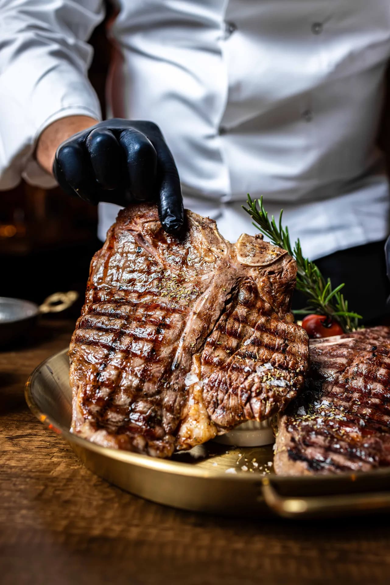 Grilled steaks presented together at Steak ’n Chill.